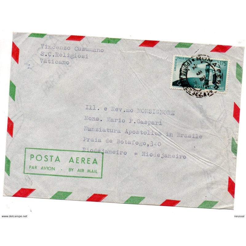 Carta con matasellos de roma de 1958 Carta con matasellos de roma de 1958
