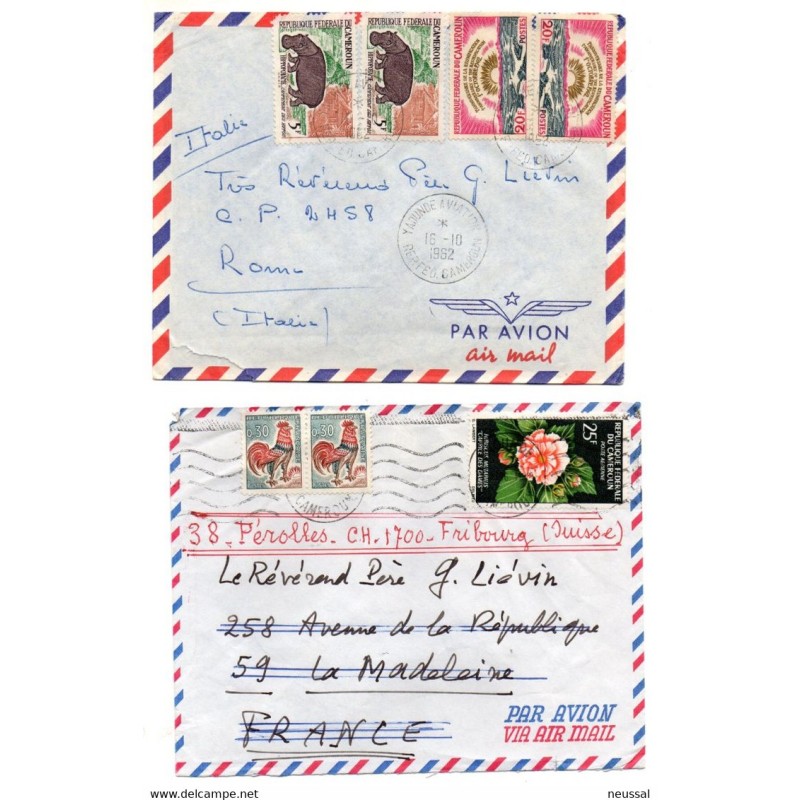 2 cartas de camerun de 1962 2 cartas de camerun de 1962