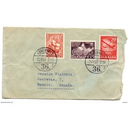 Carta   con matasellos  dinamarca de 1952