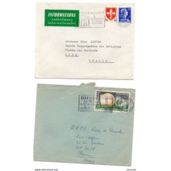 2 cartas de 1962 con matasellos commemorativos de francia