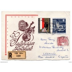 Carta certificada de austria de 1970