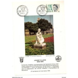 Tarjeta grande con matasellos commemorativo de 1978 josep clara