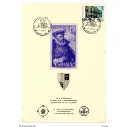 Tarjeta grande con matasellos commemorativo de 1976 feria de muestras