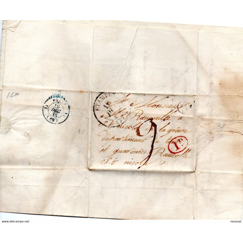 Carta prefilatelica de 1838 paris Carta prefilatelica de 1838 paris