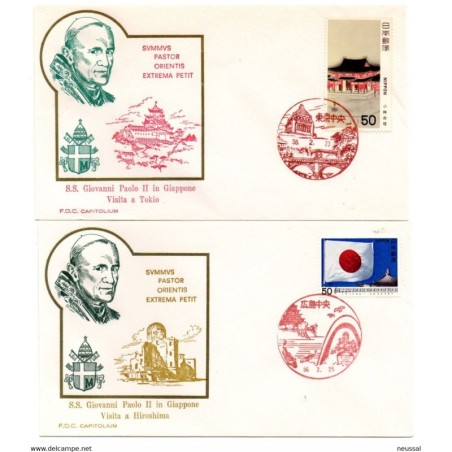 Sobre de primer dia de japon visita al papa