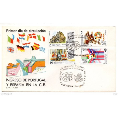 Sobre de primer dia de  españa 1986