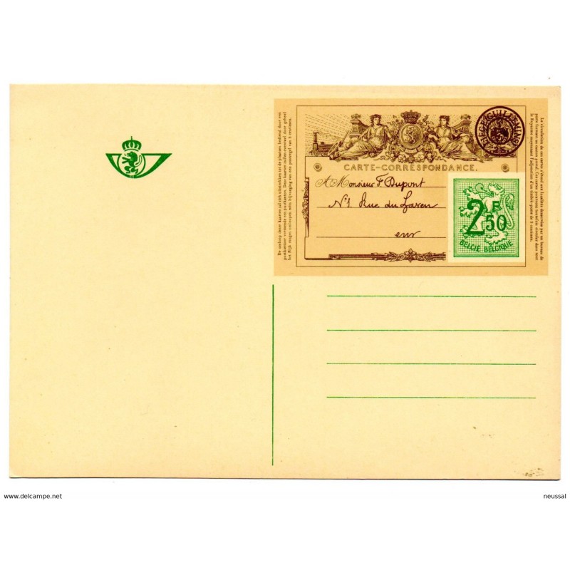 Entero postal n 1 de belgica Entero postal n 1 de belgica
