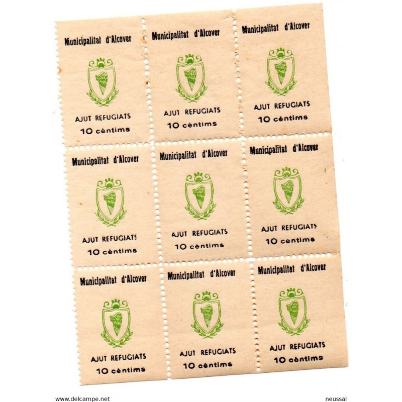 Bloque de 9 viñetas ajut refugiats de alcover Bloque de 9 viñetas ajut refugiats de alcover