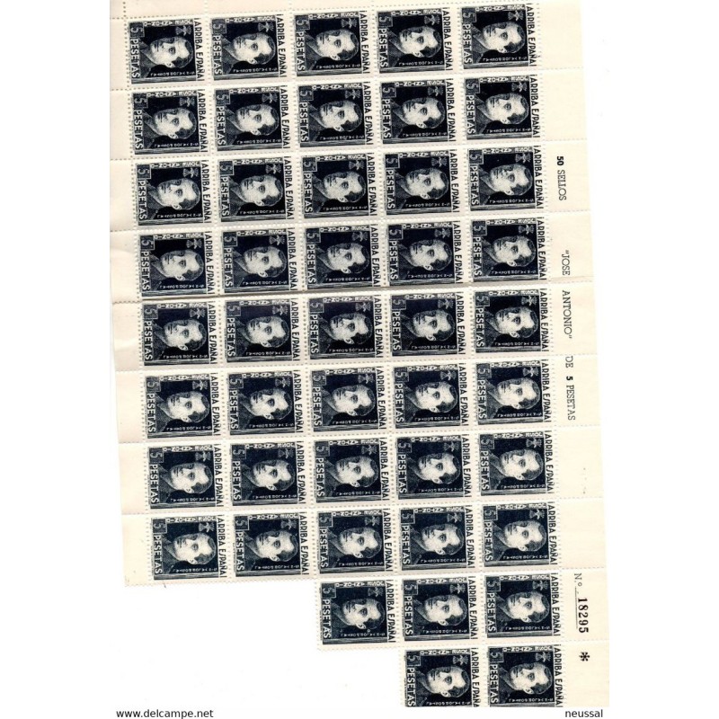 Bloque de 45 viñetas 5 pesetas Jose antonio Arriba españa Bloque de 45 viñetas 5 pesetas Jose antonio Arriba españa