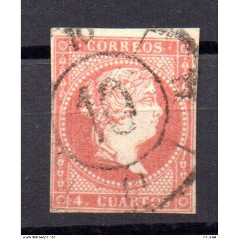 Sello cuatro cuartos sin filigrana con matasellos rueda carreta 10 Sello cuatro cuartos sin filigrana con matasellos rueda carreta 10