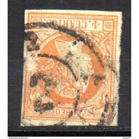 Sello cuatro cuartos de 1860 rueda de carreta 2