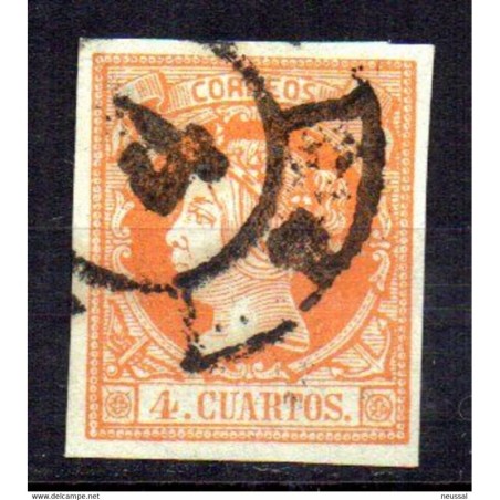 Sello cuatro cuartos de 1860 rueda de carreta 4