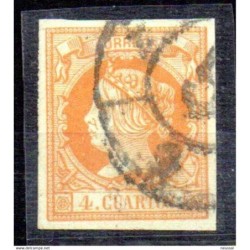 Sello cuatro cuartos de 1860 rueda de carreta 5