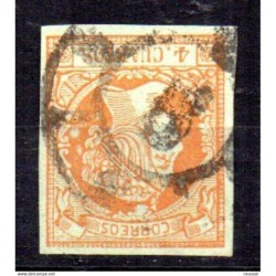 Sello cuatro cuartos de 1860 rueda de carreta 6