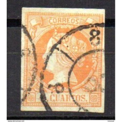 Sello cuatro cuartos de 1860 rueda de carreta 8