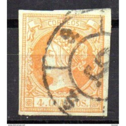 Sello cuatro cuartos de 1860 rueda de carreta 9