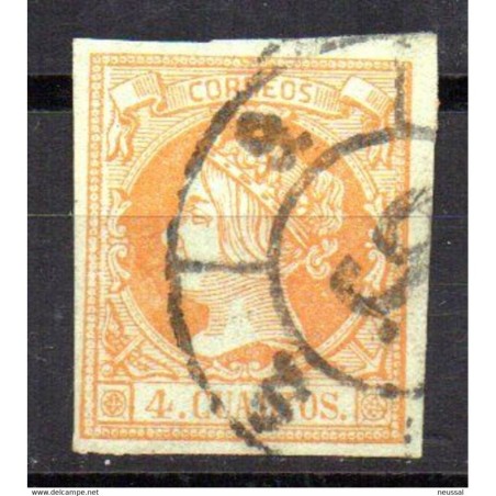 Sello cuatro cuartos de 1860 rueda de carreta 9