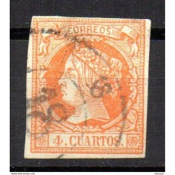 Sello cuatro cuartos de 1860 rueda de carreta 18