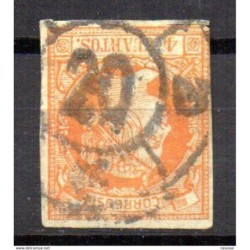 Sello cuatro cuartos de 1860 rueda de carreta 20