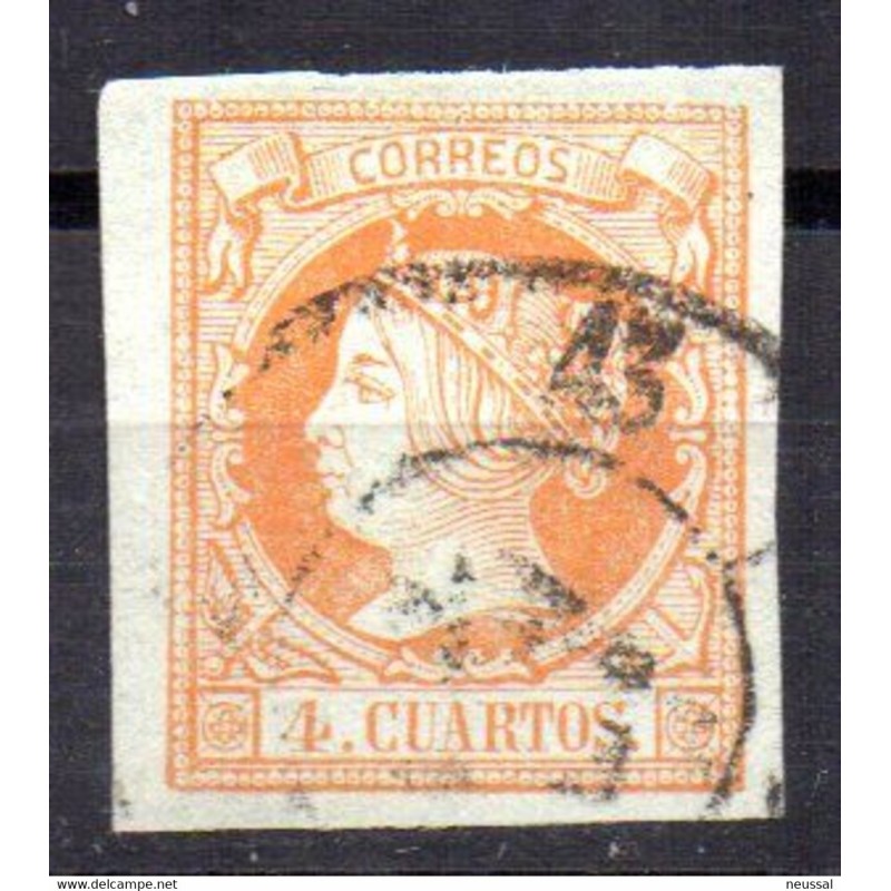 Sello cuatro cuartos de 1860 rueda de carreta 43 Sello cuatro cuartos de 1860 rueda de carreta 43