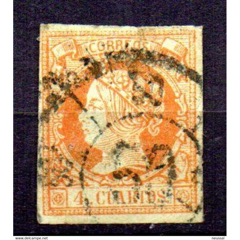 Sello cuatro cuartos de 1860 rueda de carreta 50 Sello cuatro cuartos de 1860 rueda de carreta 50
