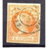 Sello cuatro cuartos de 1860 matasellos de zafra
