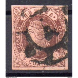 Sello cuatro cuartos de 1862 rueda de carreta 4