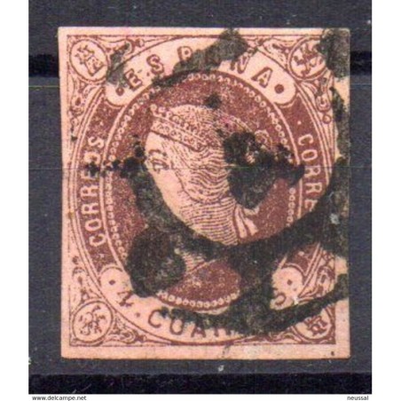 Sello cuatro cuartos de 1862 rueda de carreta 4