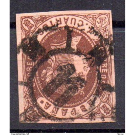 Sello cuatro cuartos de 1862 rueda de carreta 11