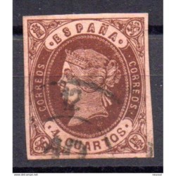 Sello cuatro cuartos de 1862 rueda de carreta 12