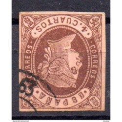 Sello cuatro cuartos de 1862 rueda de carreta 63