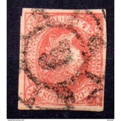 Sello cuatro cuartos de 1864 rueda de carreta 6