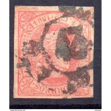 Sello cuatro cuartos de 1864 rueda de carreta 43