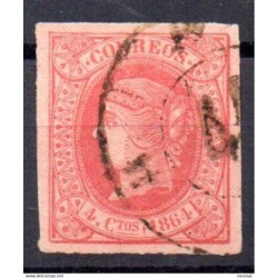 Sello cuatro cuartos de 1864 rueda de carreta 44