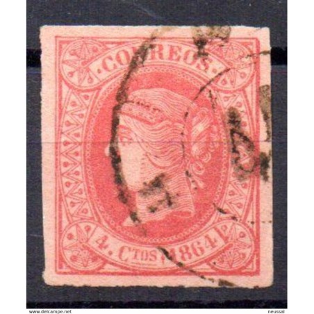 Sello cuatro cuartos de 1864 rueda de carreta 44
