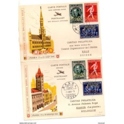 Serie completa con perforacion imaba y en tarjeta postal