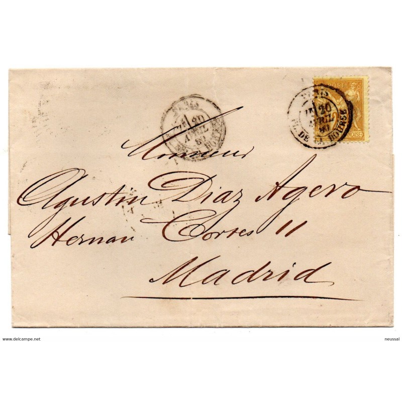 Carta de 1880 paris direccion madrid Carta de 1880 paris direccion madrid