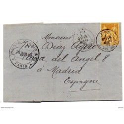 Carta de 1882 paris direccion madrid