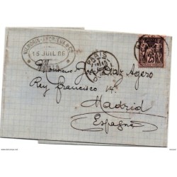 Carta de 1886 paris direccion madrid