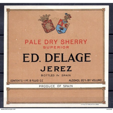 Etiqueta de Pale Dry sherry