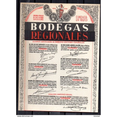 Etiqueta de Bodegas regionales