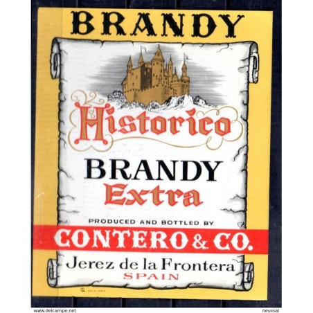Etiqueta de jerez brandy extra contero