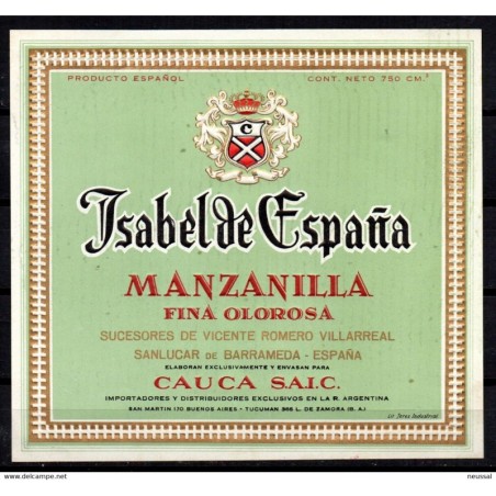Etiqueta de isabel de españa