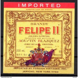 Etiqueta de felipe II brandy