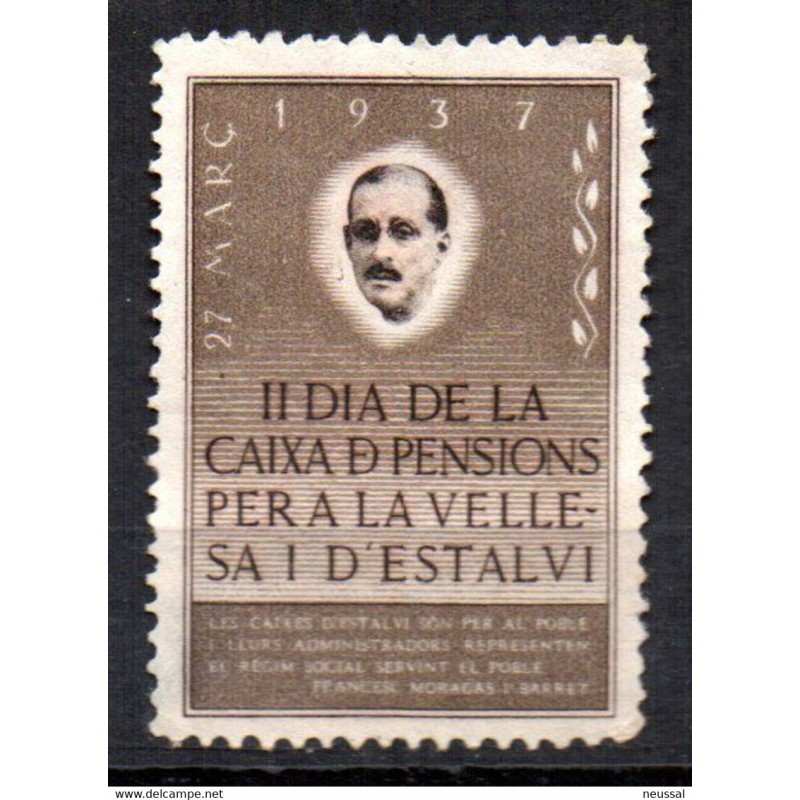 Viñeta dia de la caixa de pensions de 1937 Viñeta dia de la caixa de pensions de 1937