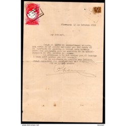 Papel con fiscal  florencia de 1919