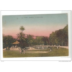 Tarjeta postal  de tunis con cuño rodillo por delante