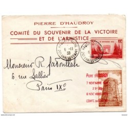 Carta  comite du souvenir  de la victoire de 1938