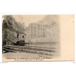 Tarjeta postal de ferrocarril de cremallera de monistrol a montserrat