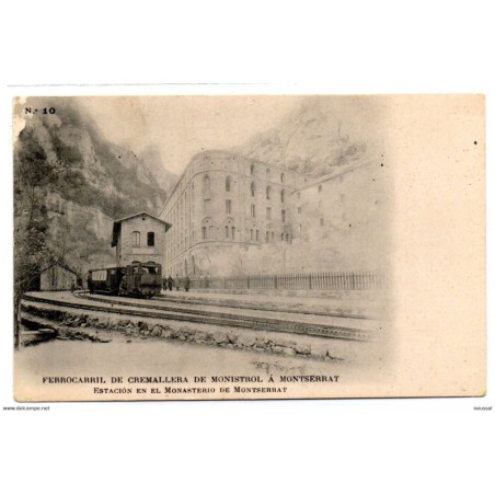Tarjeta postal de ferrocarril de cremallera de monistrol a montserrat